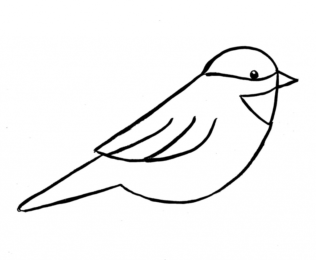 Simple Bird Line Drawing.