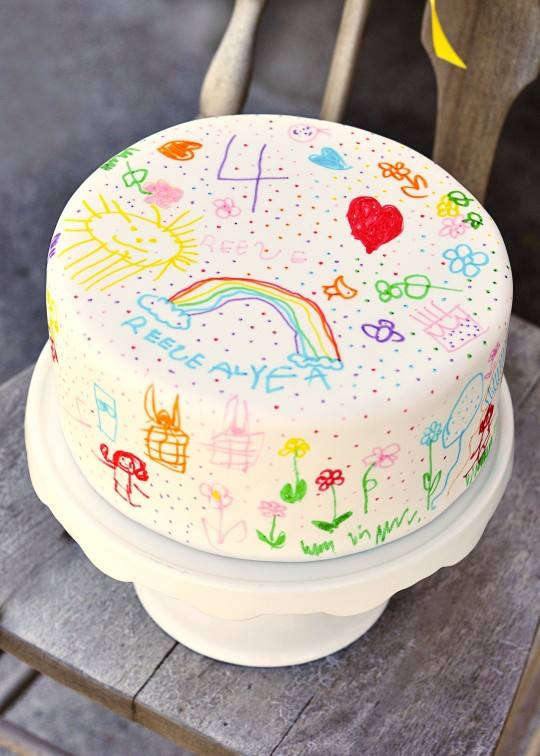 540x756 Simple Let The Birthday Child Draw On Their Cake - Simple Birthday Cake Drawing