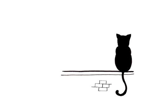 504x360 Cat Drawing - Simple Black And White Drawings