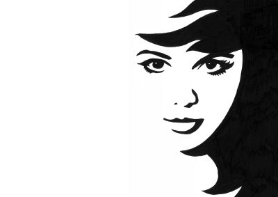 400x283 Pictures Black And White Sketches Of Faces, Drawings Art - Simple Black And White Drawings