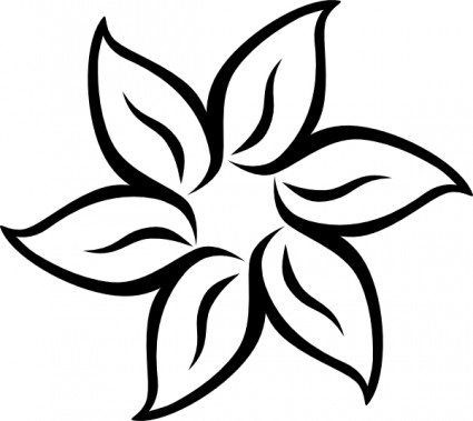 425x379 Pictures Clip Art Black White Flower - Simple Black And White Drawings