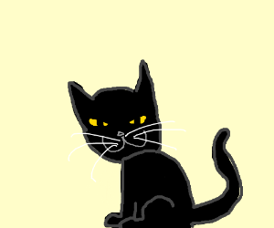 300x250 a plain black cat drawing - Simple Black Cat Drawing