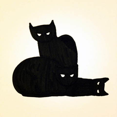 480x480 Qing Song - Simple Black Cat Drawing