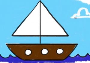 300x210 Boat Drawing Step - Simple Boat Drawing