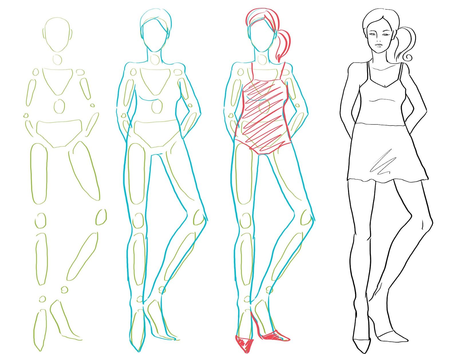 1600x1236 How To Draw Fashion Figures In Simple Steps Look What Simple - Simple Body Drawing