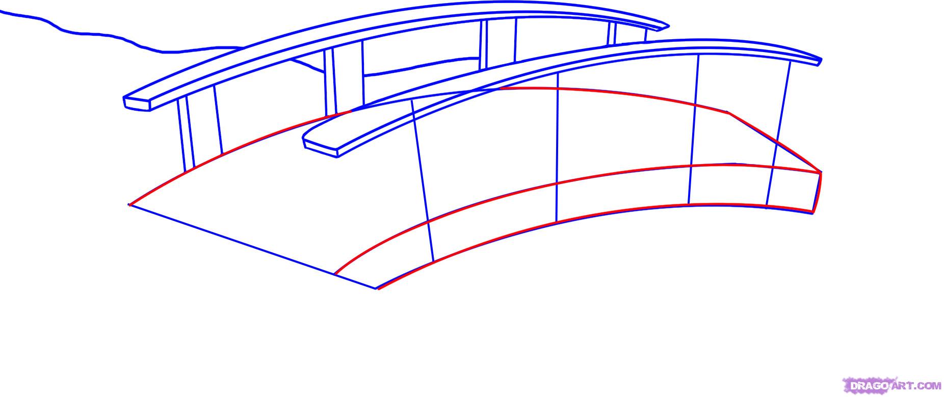 1852x779 Draw A Bridge, Step - Simple Bridge Drawing