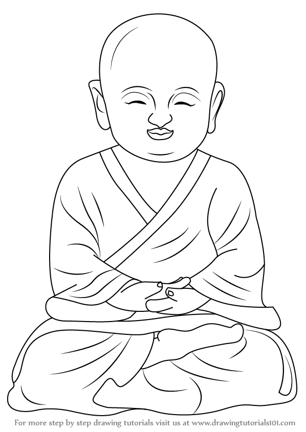 598x845 Learn How To Draw A Child Buddha - Simple Buddha Drawing