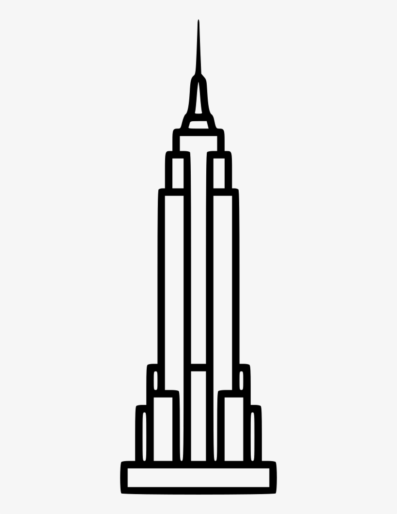 820x1060 Empire State Building Silhouette Png Download - Simple Building Drawing