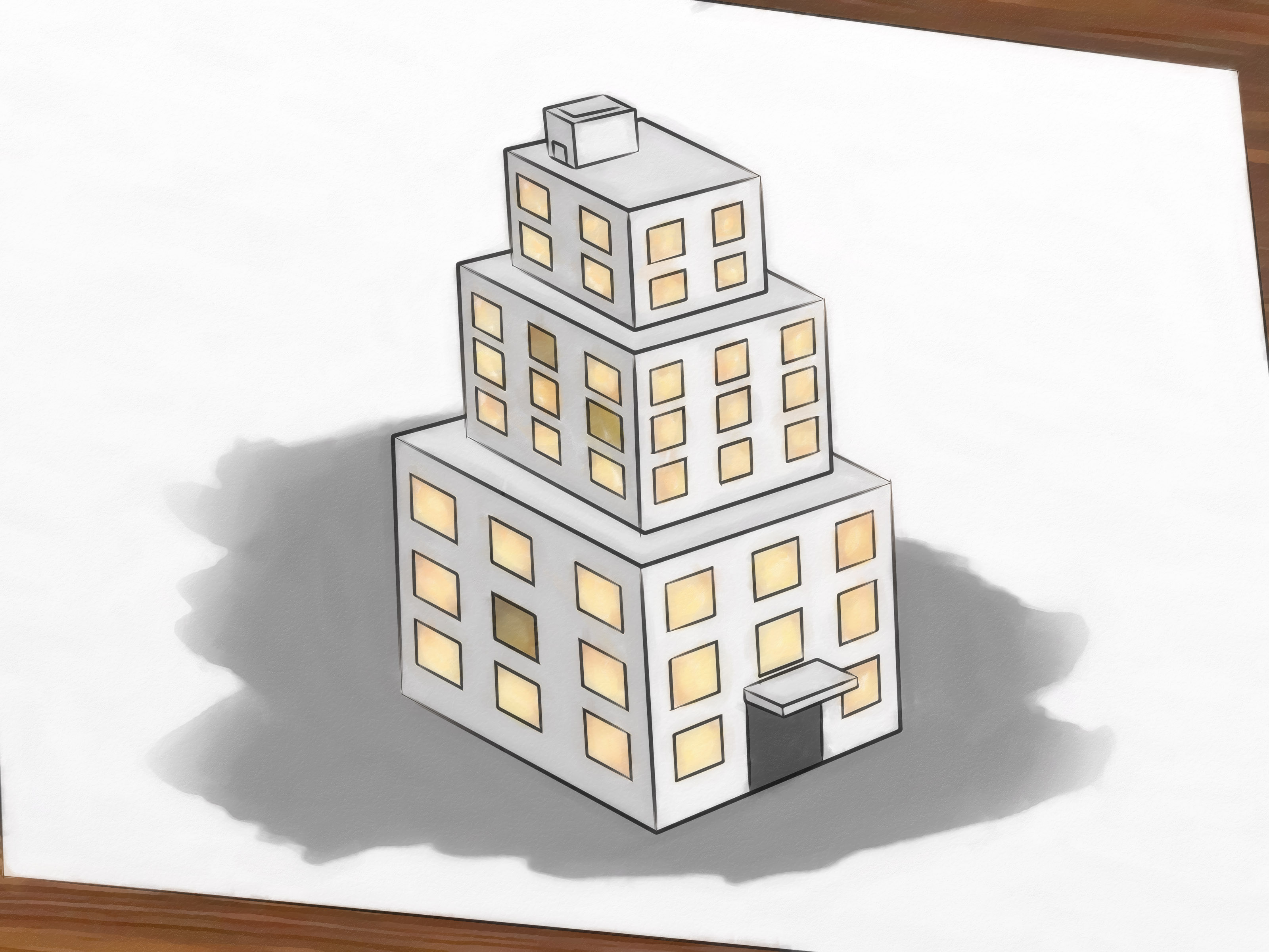 3200x2400 How To Draw Buildings Steps - Simple Building Drawing
