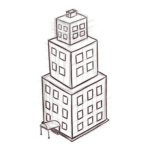 500x500 Draw Buildings Art Drawings, Easy Drawings, Building Drawing - Simple Building Drawing