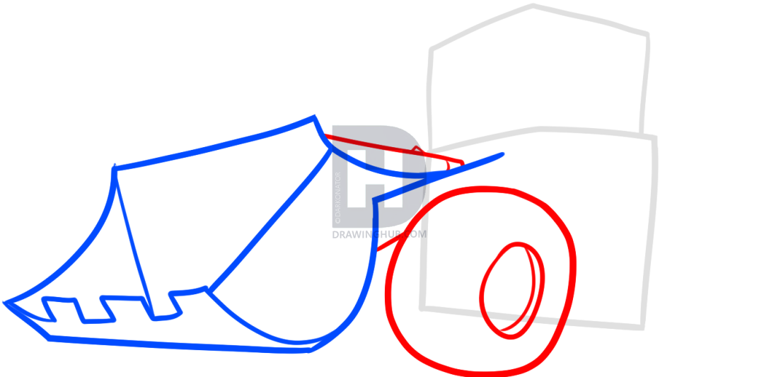 1080x533 How To Draw A Bulldozer, Step - Simple Bulldozer Drawing