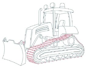 285x223 how to draw bulldozers howstuffworks - Simple Bulldozer Drawing