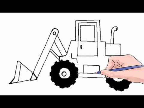 480x360 how to draw a loader easy step - Simple Bulldozer Drawing