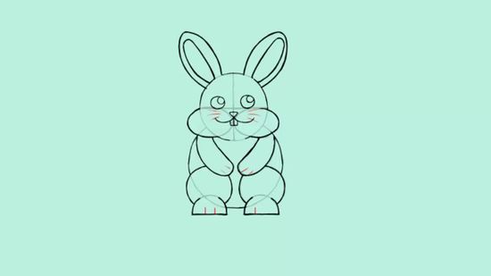 550x309 How To Draw A Bunny Steps - Simple Bunny Drawing