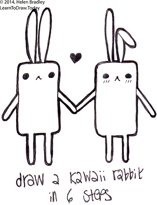 500x651 Draw A Kawaii Style Rabbit In Simple Steps Learn To Draw - Simple Bunny Drawing