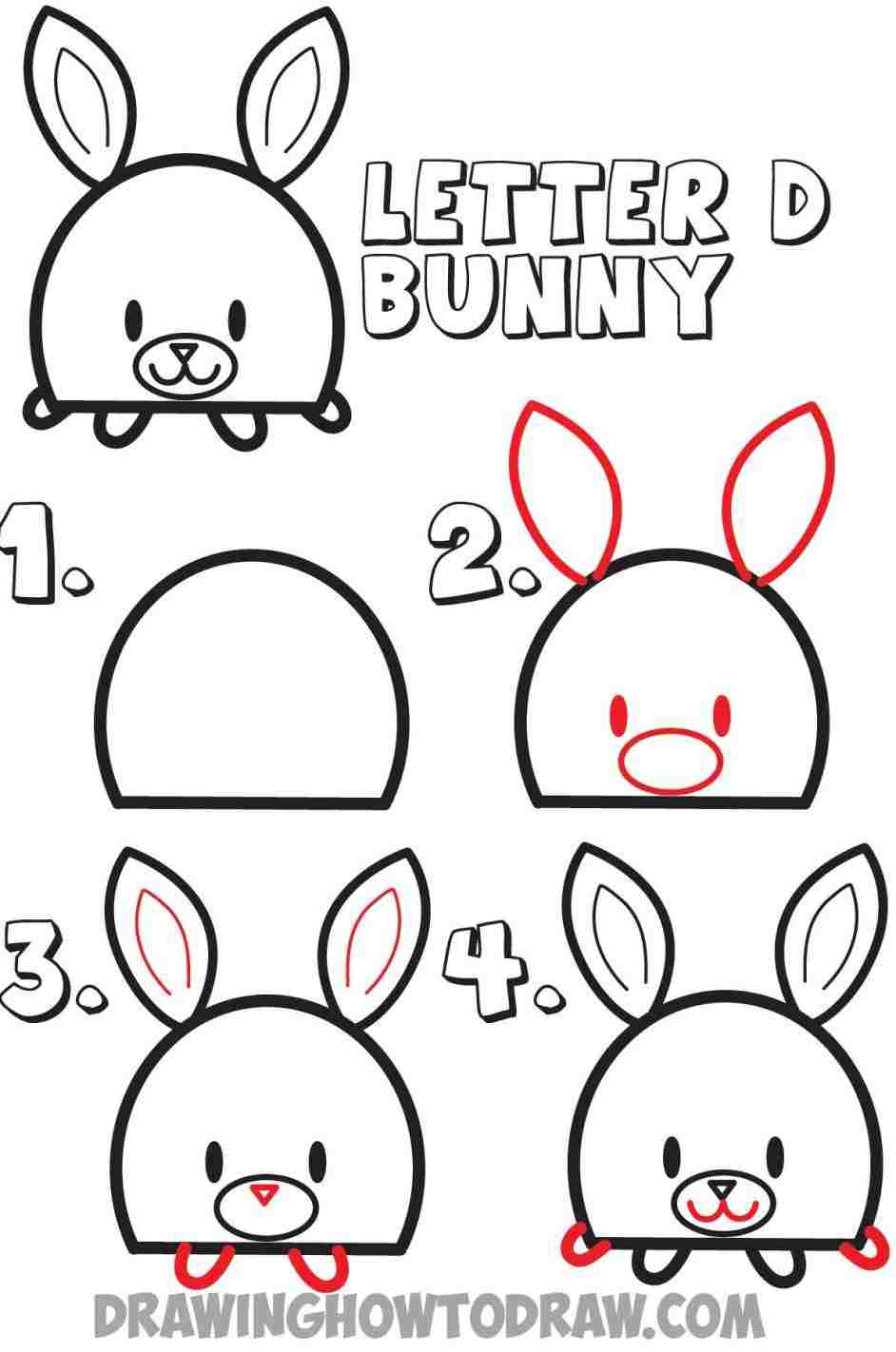 942x1422 Rabbit Face Drawing For Kids To Draw A Cartoon Bunny - Simple Bunny Face Drawing