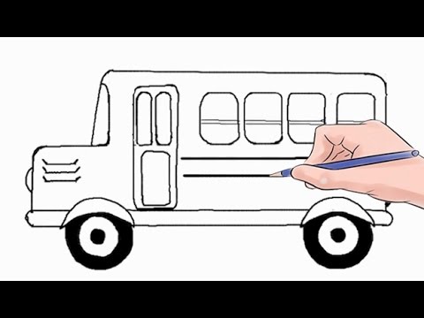 480x360 How To Draw A School Bus Easy Step - Simple Bus Drawing