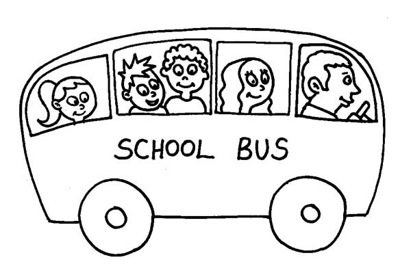 600x405 Simple Bus Coloring Pages Color Bros - Simple Bus Drawing