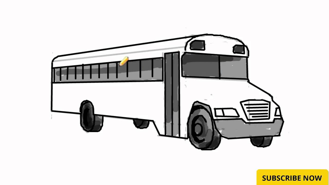 1280x720 How To Draw A Bus - Simple Bus Drawing
