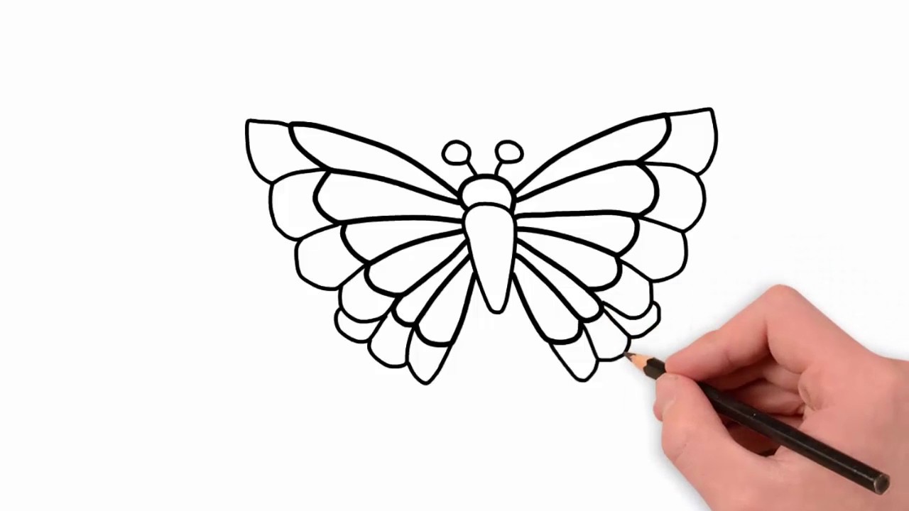 1280x720 how to draw a butterfly butterfly drawing easy simple - Simple Butterfly Drawing