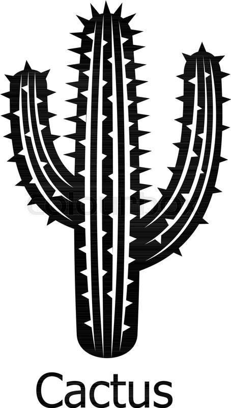 454x800 Cactus Icon Simple Illustration Of Stock Vector Colourbox - Simple Cactus Drawing