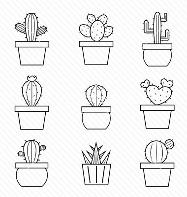 380x400 cactus vector image on bullet journal art, bullet journal - Simple Cactus Drawing