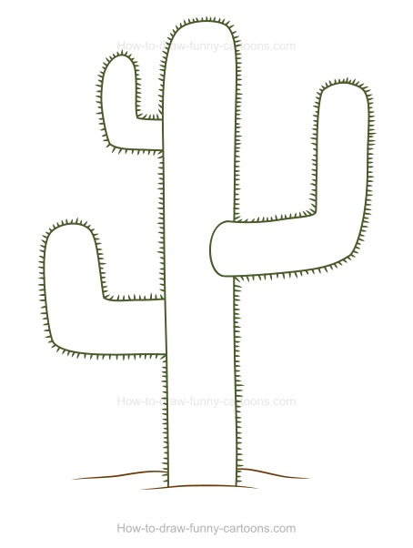 454x602 How To Draw A Cactus - Simple Cactus Drawing