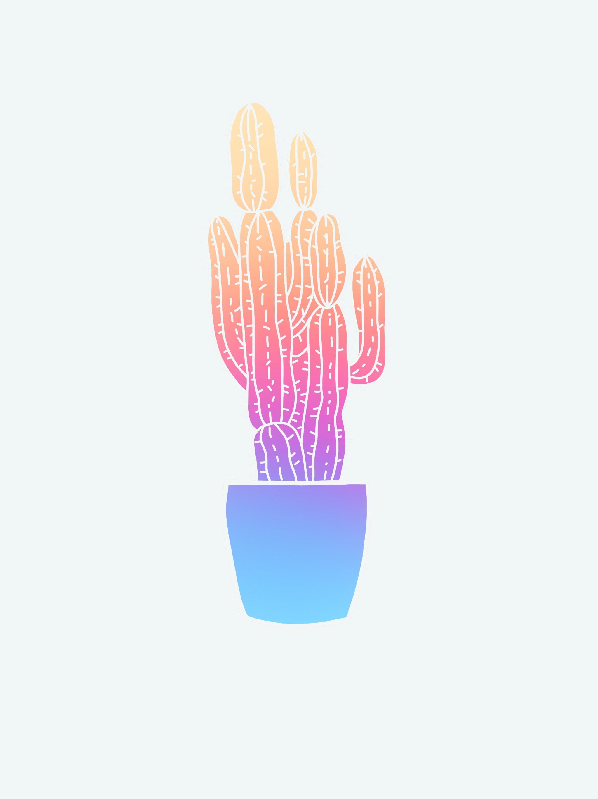 2048x2732 Simple Color Cactus Ipad Drawing Arizona - Simple Cactus Drawing
