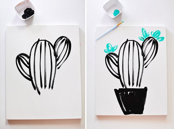 600x447 Tips To Draw And Paint Easy And Simple Succulent Artwork - Simple Cactus Drawing