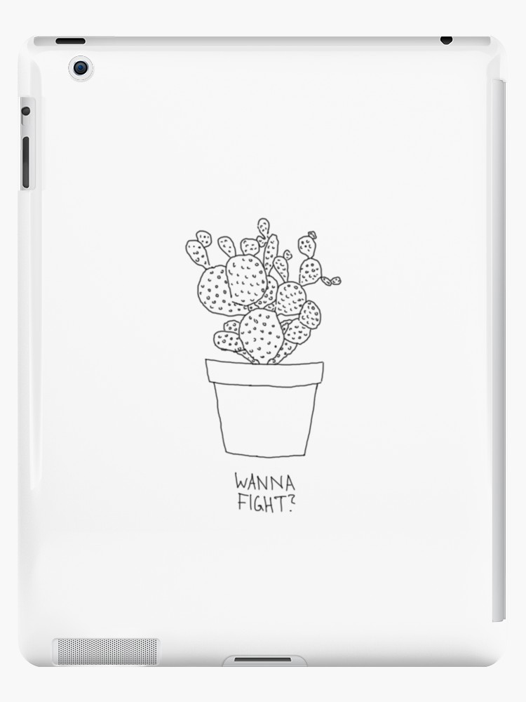 750x1000 Wanna Fight Cactus Drawing Ipad Cases Skins - Simple Cactus Drawing