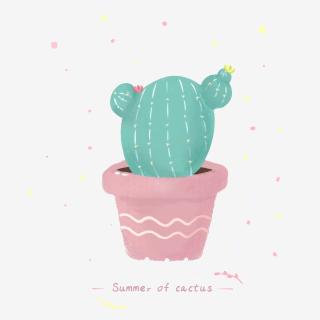 640x640 Cactus Potted Hand Painted Wind Fresh And Lovely Plants Flowers - Simple Cactus Drawing