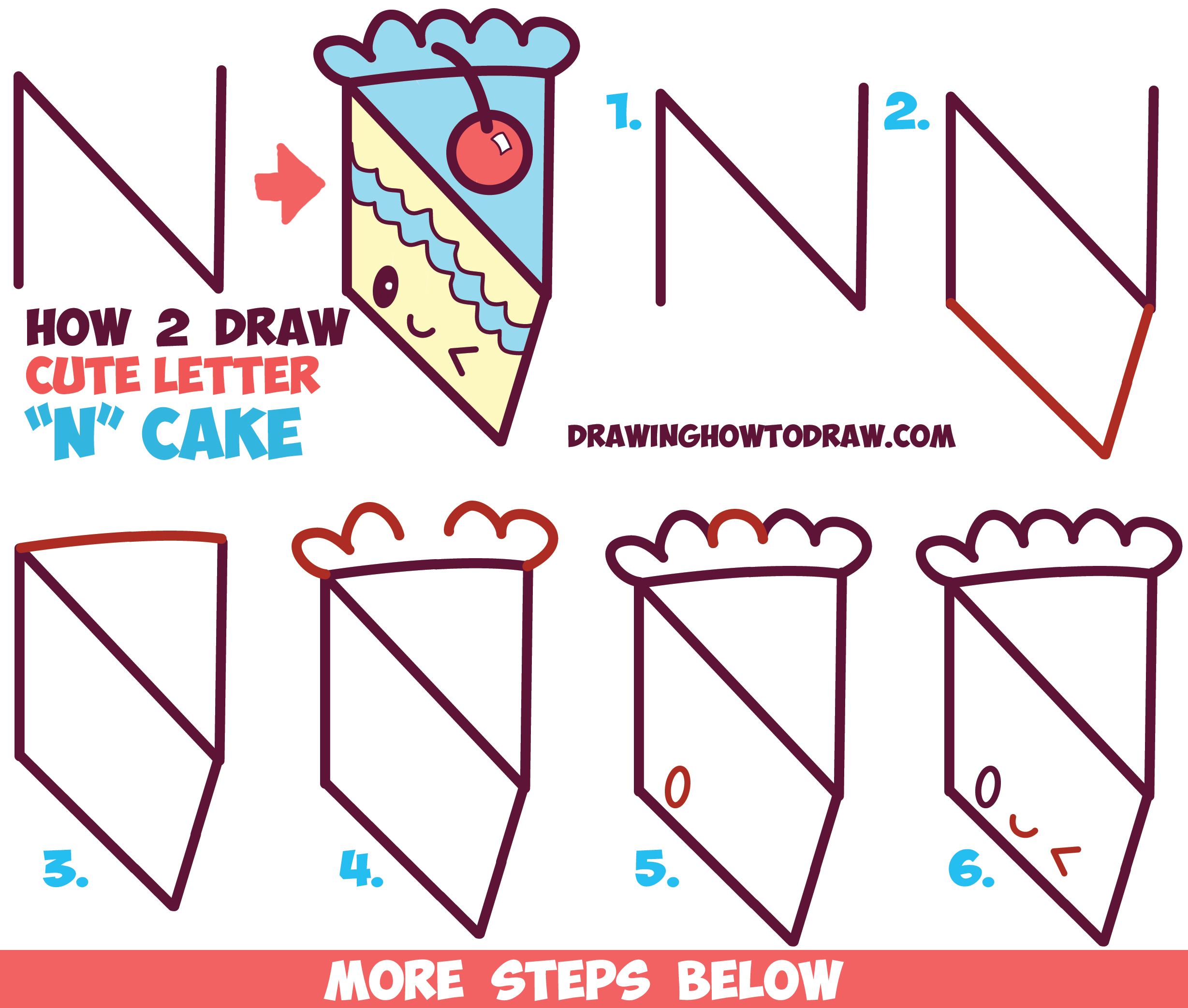 2457x2084 How To Draw A Cute Kawaii Piece Of Cake With A Face On It - Simple Cake Drawing