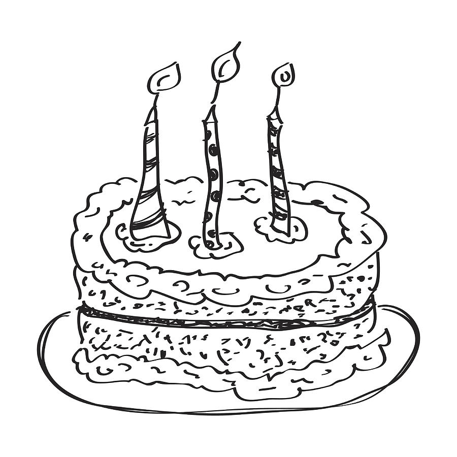 Simple Cake Drawing at PaintingValley.com | Explore collection of ...