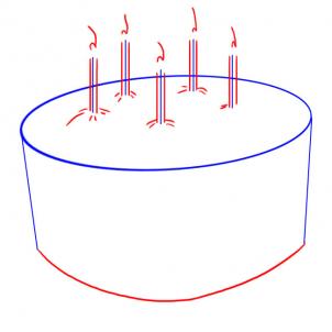 302x302 drawing printout how to draw a birthday cake - Simple Cake Drawing