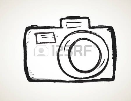 450x348 Hand Drawn Illustration Of A Photo Camera On White Background - Simple Camera Drawing