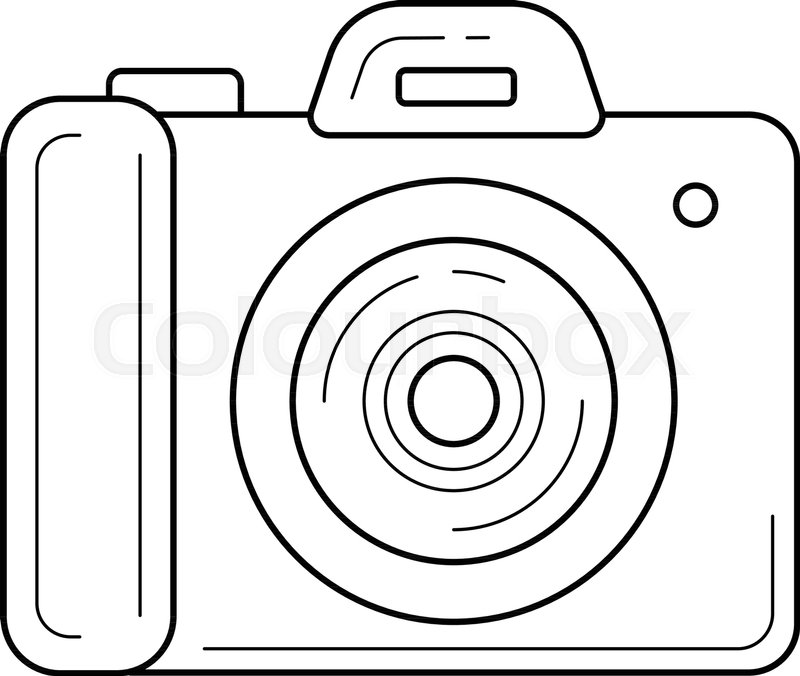 800x676 Simple Camera Vector Line Icon Stock Vector Colourbox - Simple Camera Drawing