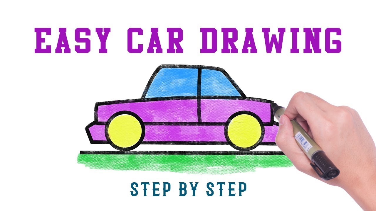 1280x720 How To Draw A Simple Car Easy Step - Simple Car Drawing