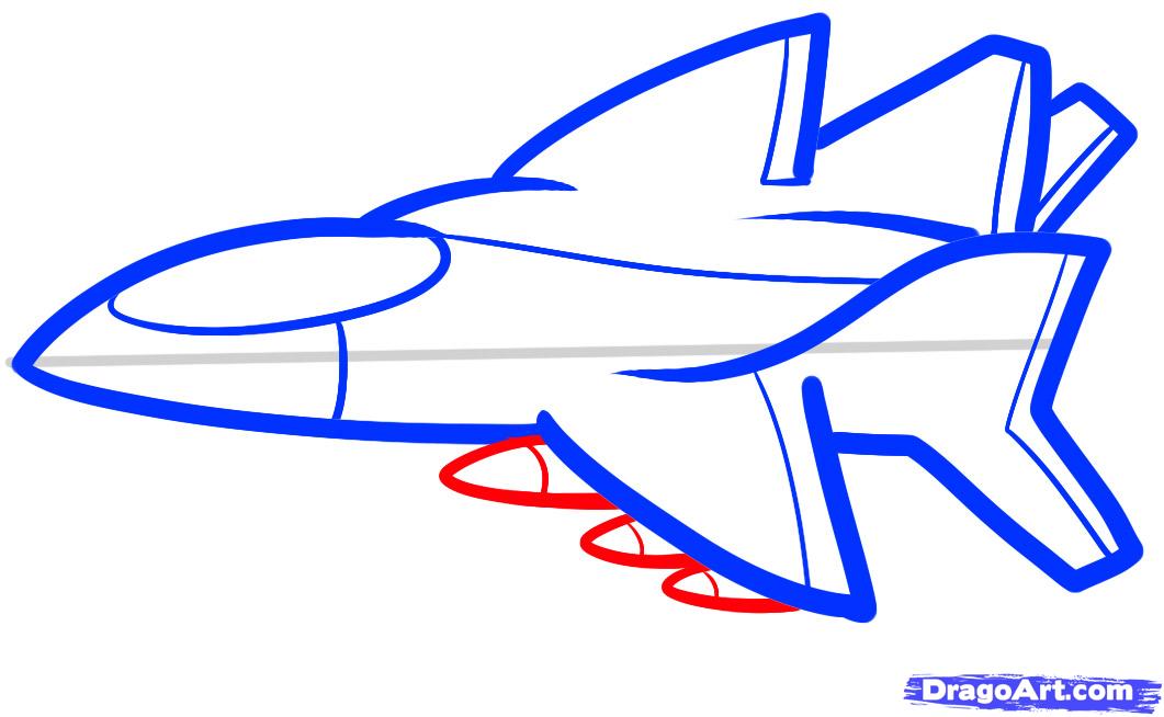 1061x654 How To Draw A Jet For Kids, Step - Simple Car Drawing For Kids