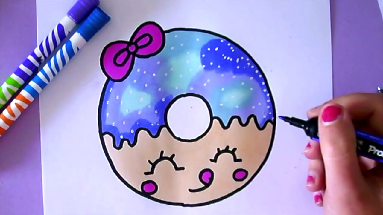 1280x720 How To Draw A Cartoon Donut Easy Drawing For Kids - Simple Cartoon Drawing For Kids