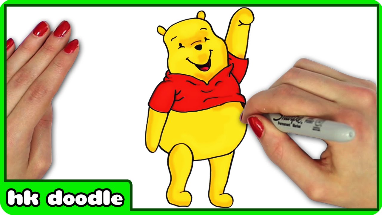 1280x720 How To Draw Winnie The Pooh - Simple Cartoon Drawing For Kids