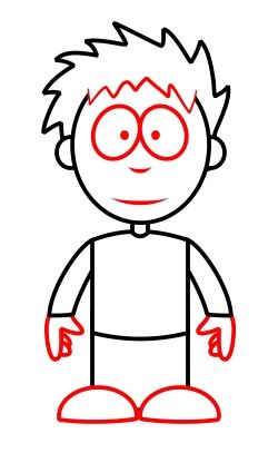 250x407 Drawing A Cartoon Boy In Kids Can Draw Drawings, Cartoon - Simple Cartoon Drawing For Kids