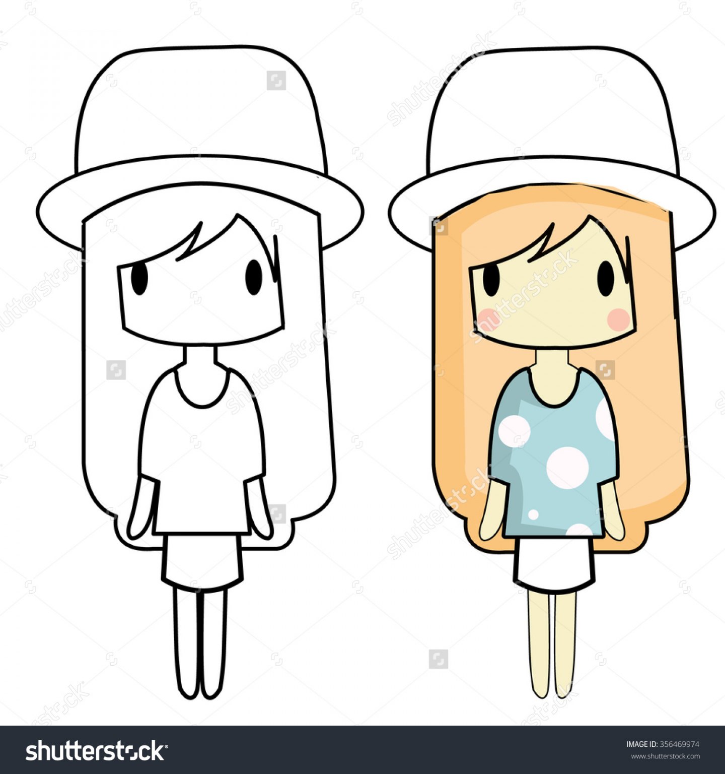 1440x1536 Simple Girl Cartoon Drawings Cartoon Pictures - Simple Cartoon Drawings