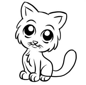 302x299 Draw A Simple Cat, Step - Simple Cat Drawing