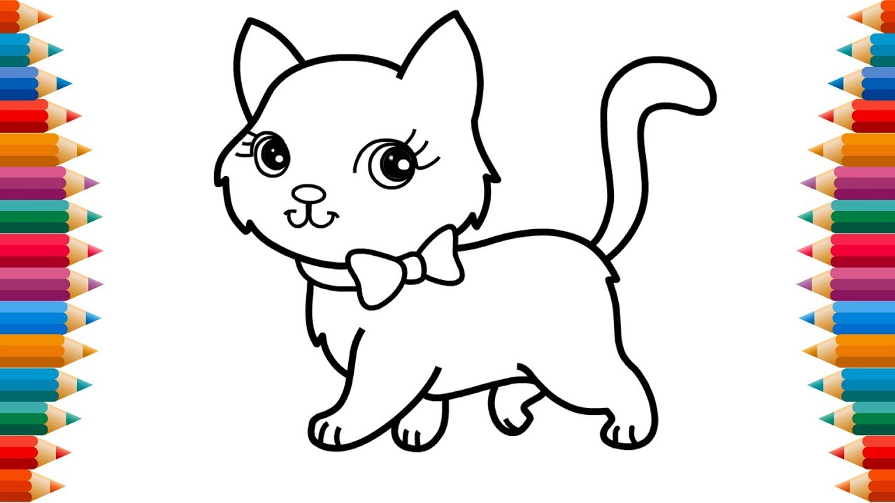 Включи малышам котиков. Раскраска кошечка. Котенок для рисования. Кошка раскраска для детей. Котенок. Раскраска.