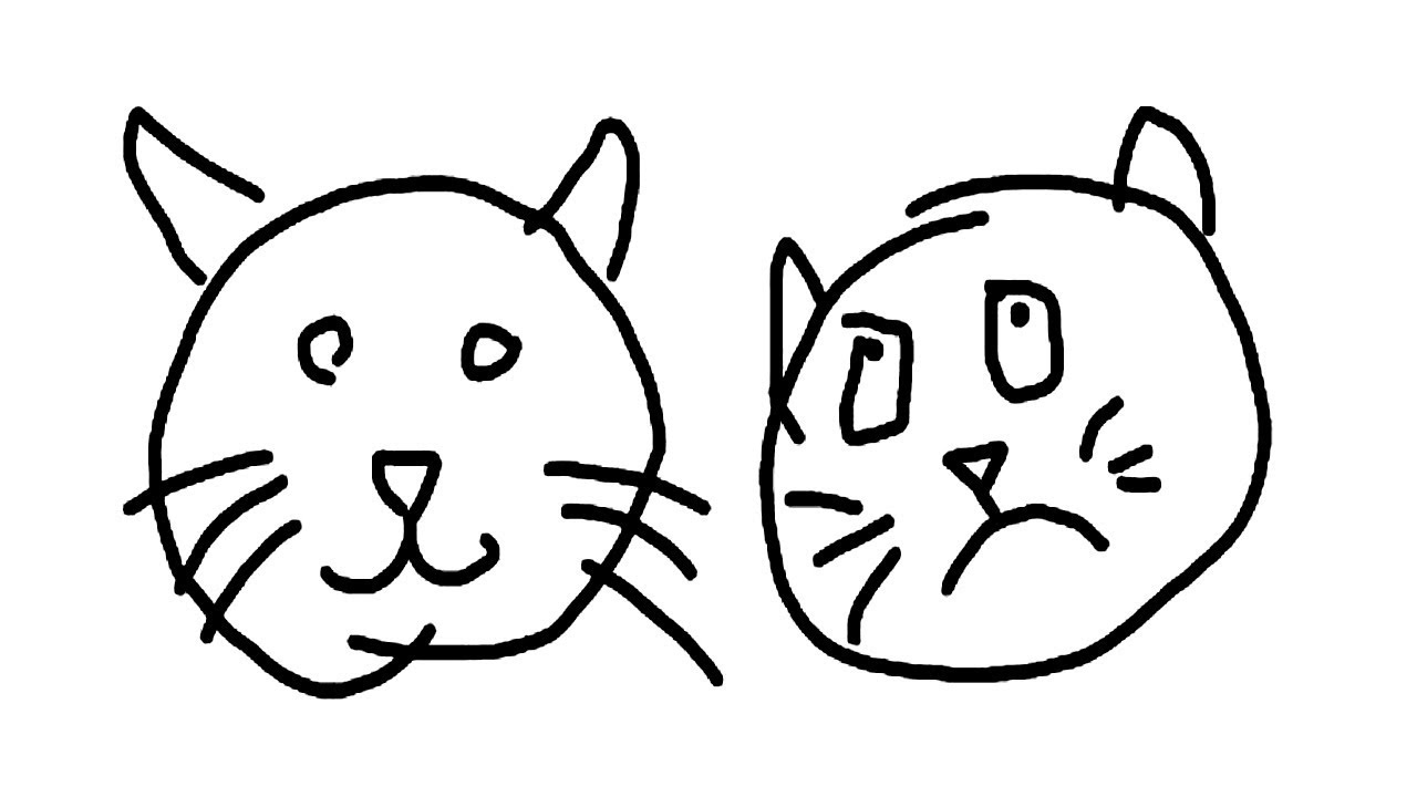 1280x720 Coloring Pages Drawing Cats For Beginners Cat Drawing Simple - Simple Cat Drawing
