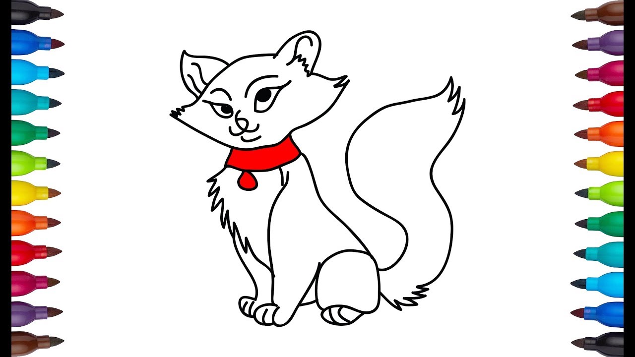 1280x720 How To Draw Cat Drawing Very Easy Simple Drawing For Kids - Simple Cat Drawing For Kids