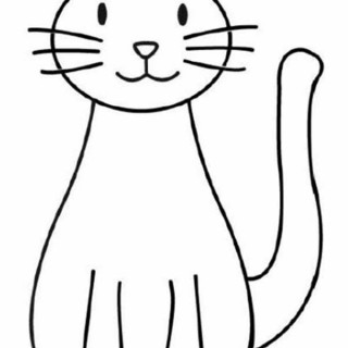 320x320 Kitty Cat A Simple Drawing Of Coloring - Simple Cat Drawing For Kids