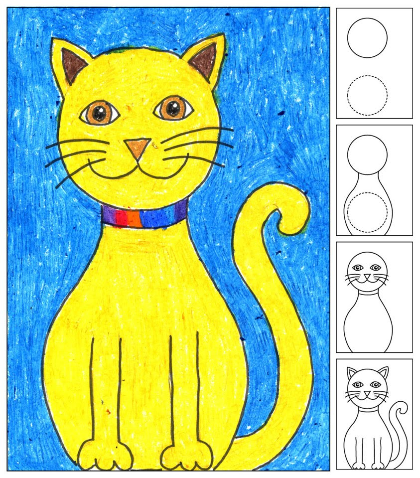 843x959 Simple Cat Drawing For Kids And Draw A Simple Cat Art Projects - Simple Cat Drawing For Kids