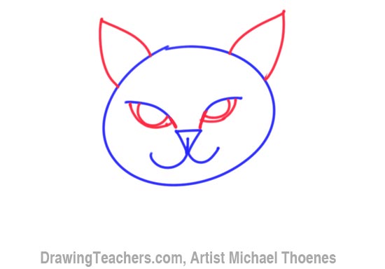 550x384 How To Draw A Cartoon Cat Face - Simple Cat Face Drawing