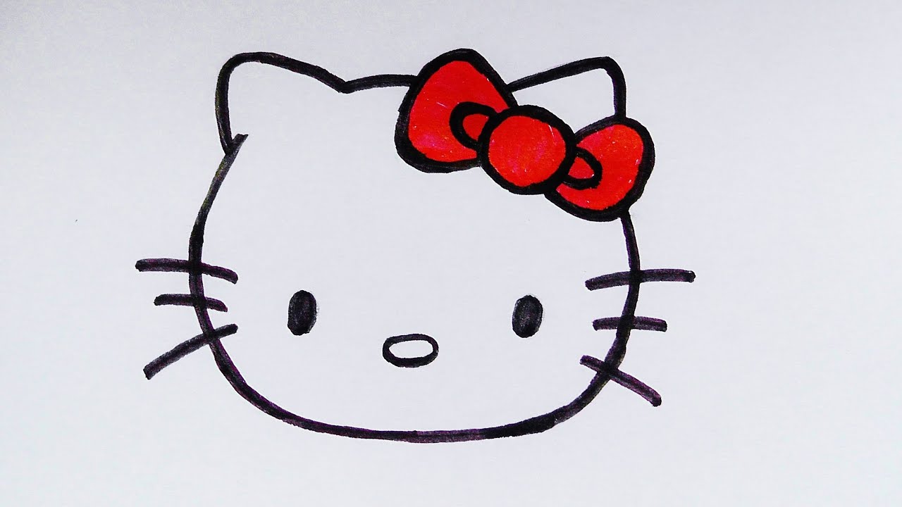 1280x720 How To Draw A Hello Kitty Face - Simple Cat Face Drawing